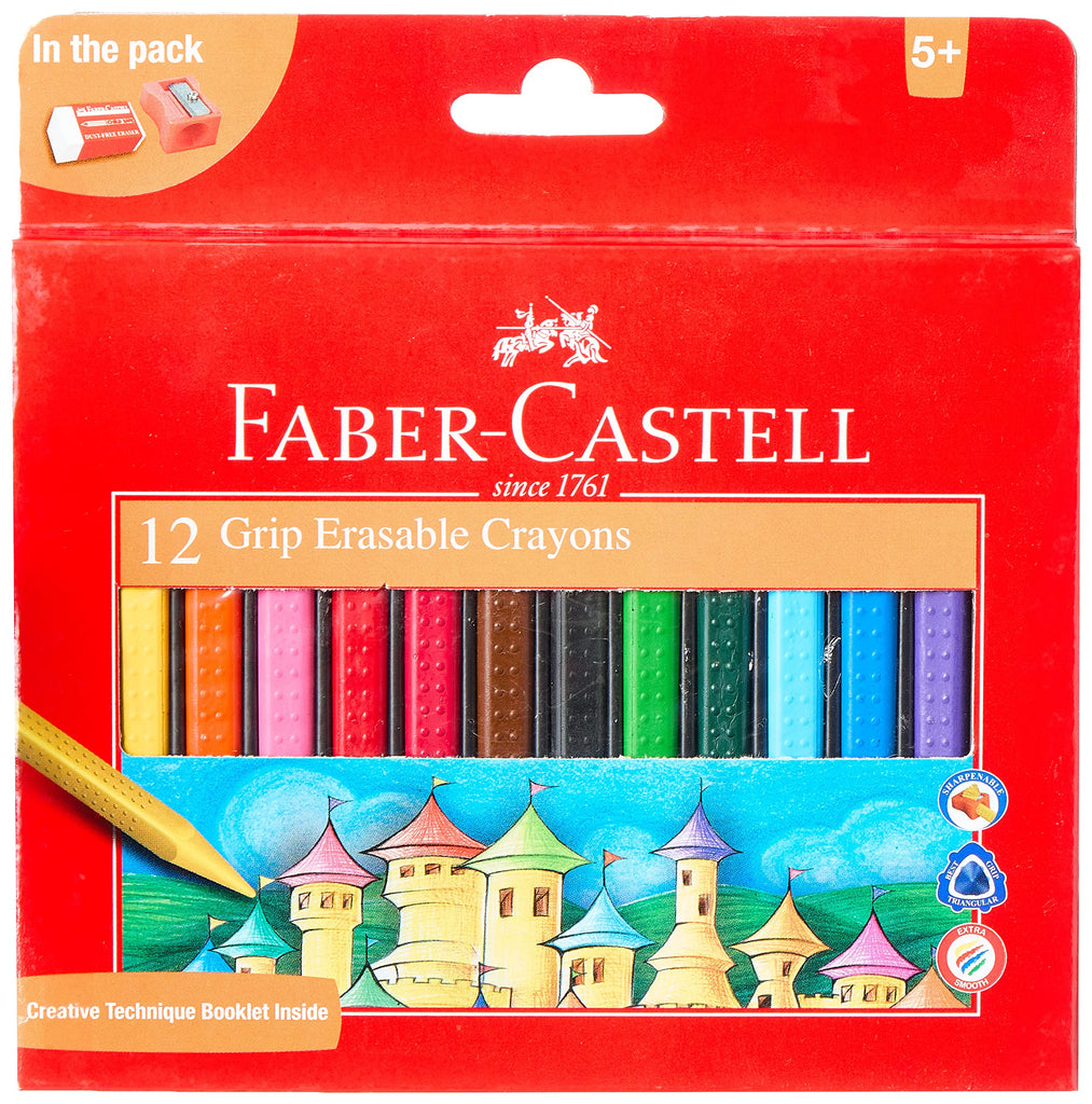 Crayon - 12 color - Grip Erasable - Faber-Castell