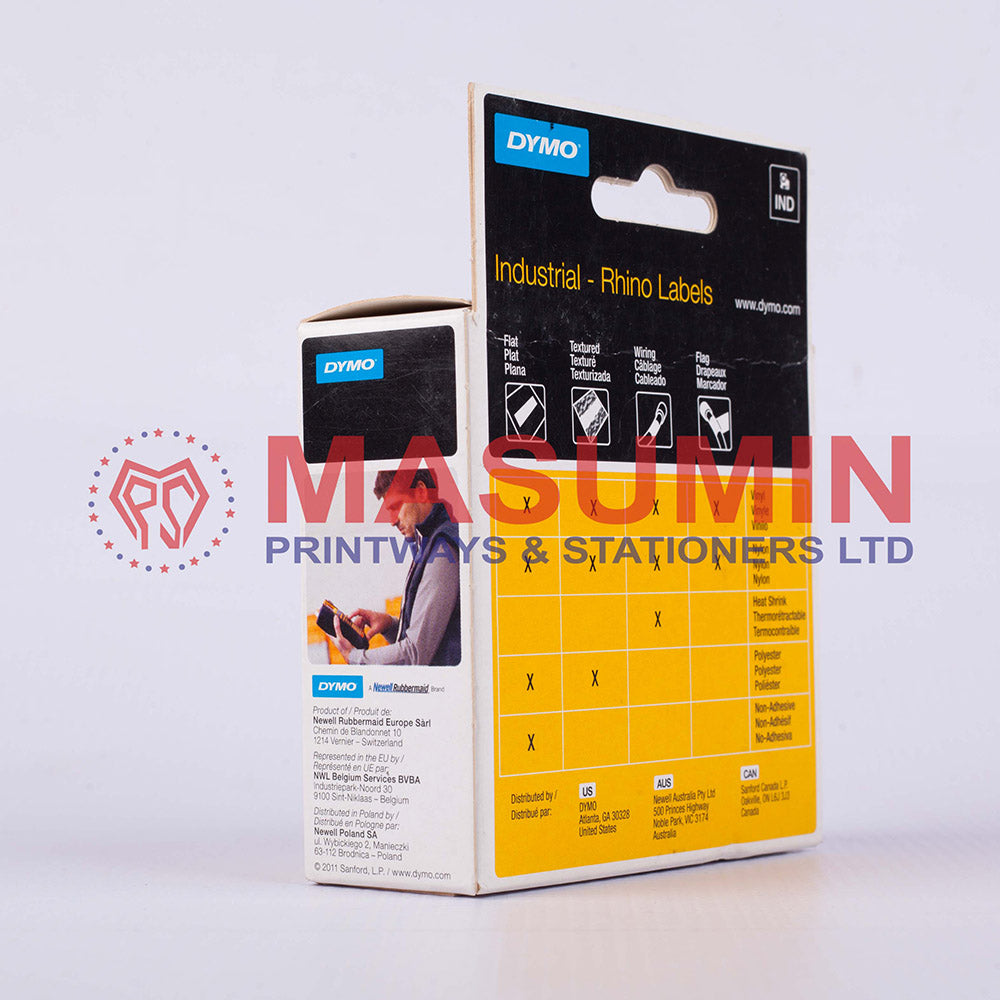 Tape - Dymo -18443 RH 9mmx5.5m - Black/White vinyl