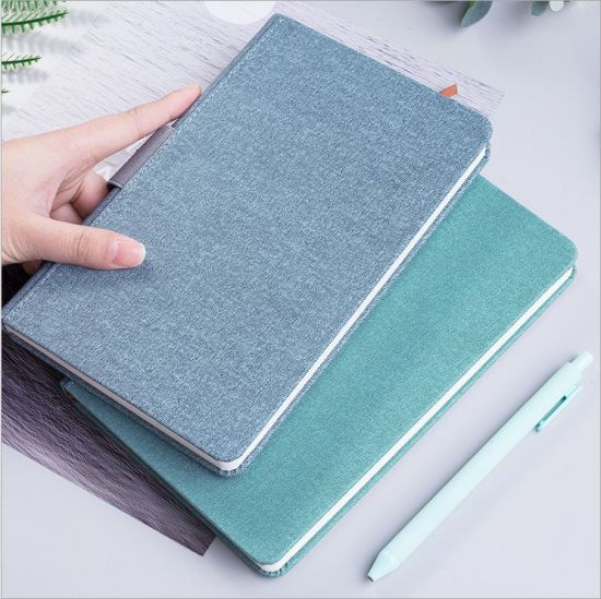 Note Book - A5 - Fabric - Black/Green - With Pen