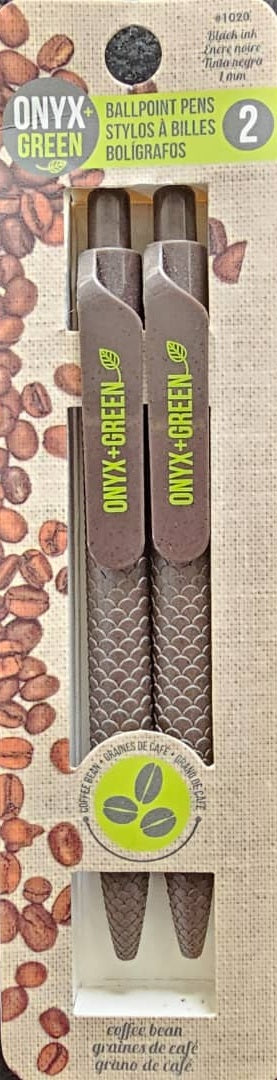 Ball Pen - Onyx Green - Black - Retractable - 2pcs