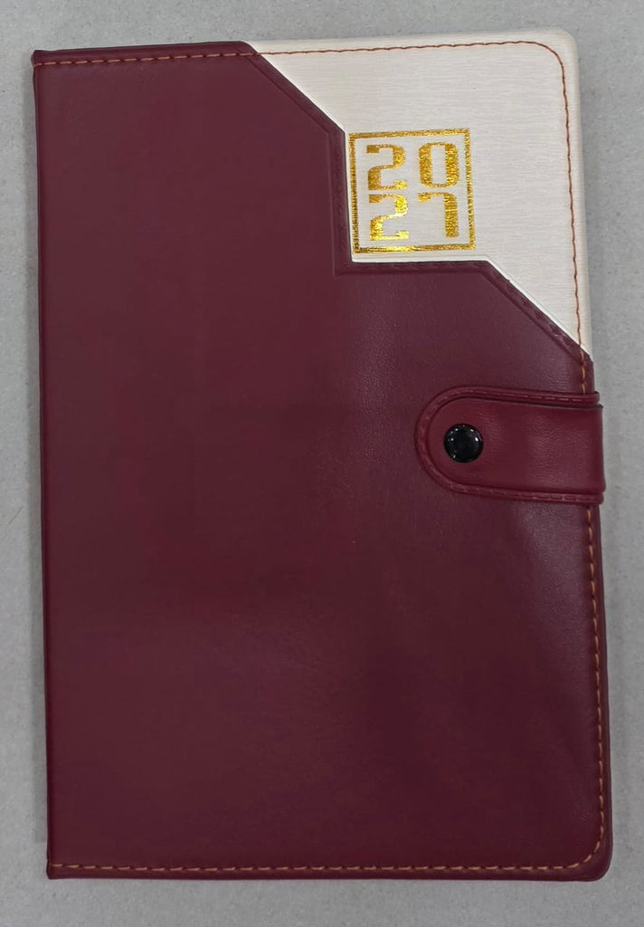 Diary - 2027 - A5 - With Button - Maroon
