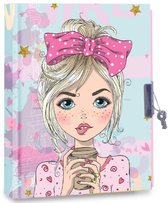 Note Book -Girls Diary With Lock - Blue