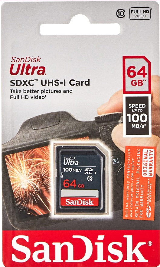 Memory Card - 64GB - Sandisk - Ultra SDXC - UHS-I