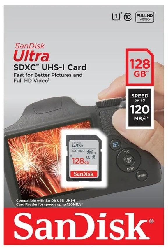 Memory Card - 128GB - Sandisk - Ultra SDXC - UHS-I