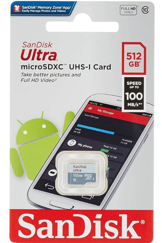 Memory Card - 512GB - Sandisk - Ultra SDXC - UHS
