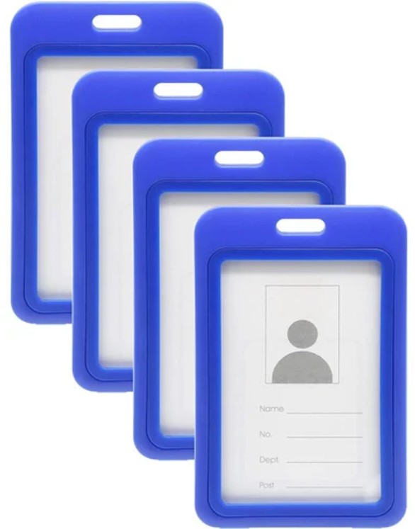 ID Card Holder - Thick - Plastic - Hongliang - Blue - H-593V