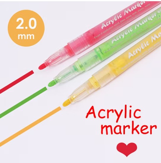 Marker - Acrylic - Foska - MK5007 - 12 Colours