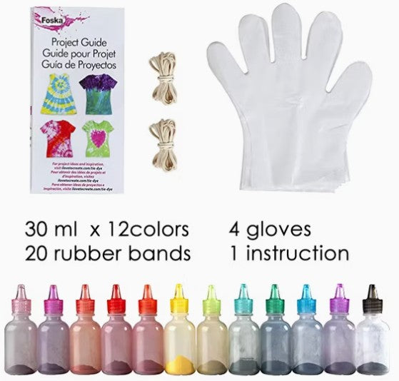 Painting - Tie-Dye Kit - Foska - 12 Colours - PE1025