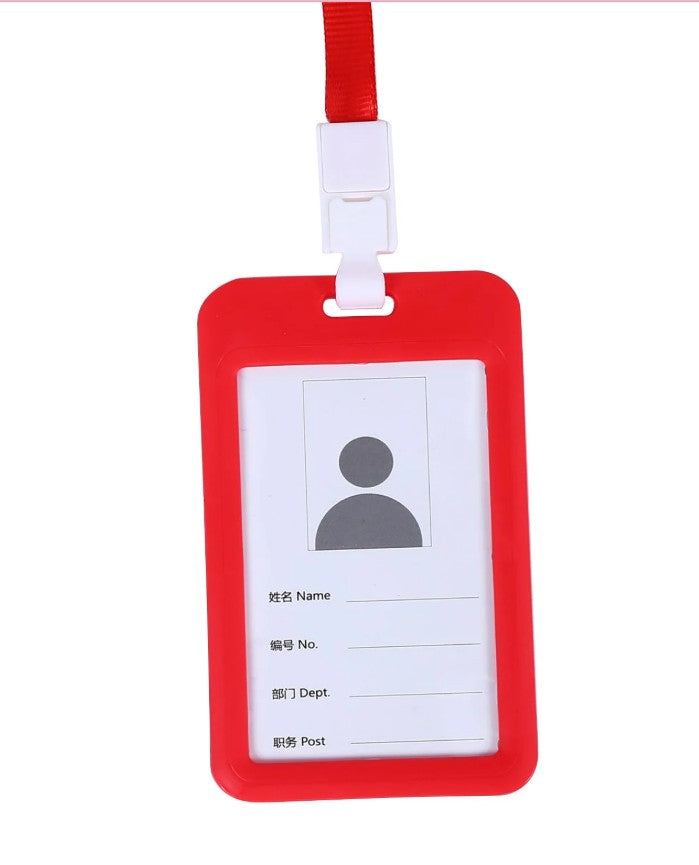 ID Card Holder - Thick - Plastic - Hongliang - Red - H-593V
