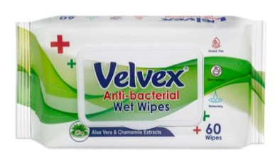 Baby Wet Wipes - Velvex - Anti-Bacterial - 60 Wipes