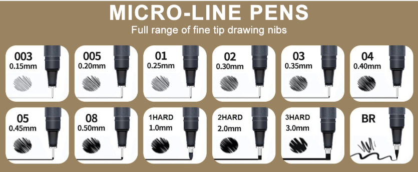 Drawing Pen - 12 Pens Set - EYEYE  - GP10 - Black ink