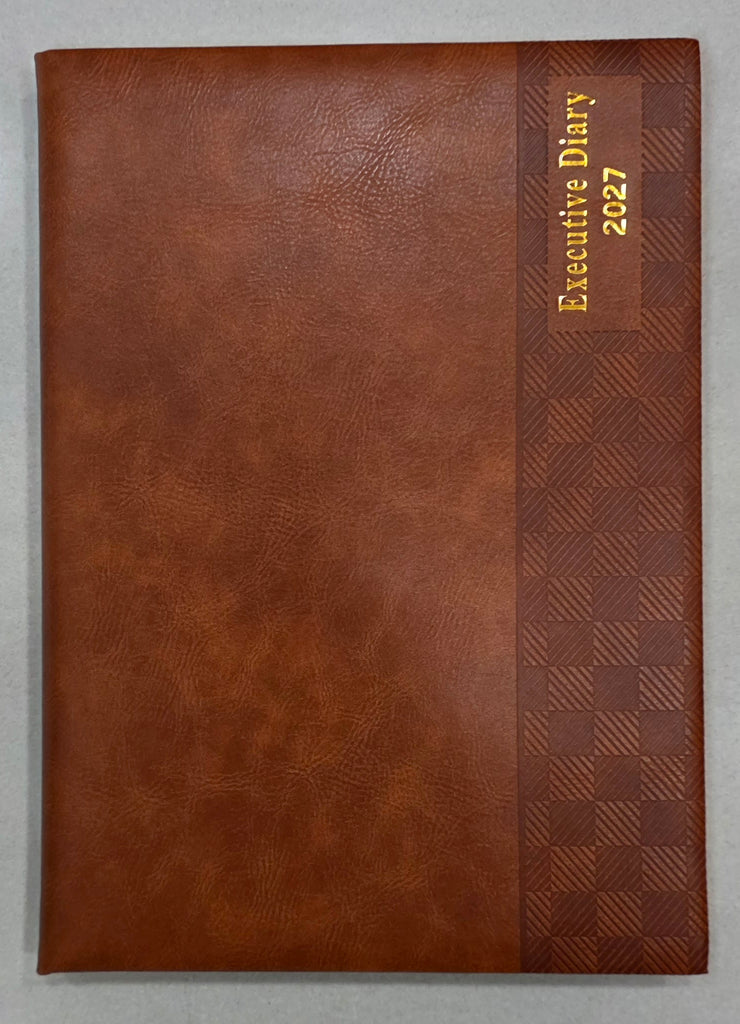 Diary - 2027 - A4 - Good Quality - Brown