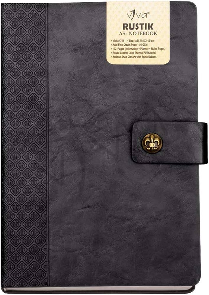 Note Book - A5 - Viva - Rustik - Black