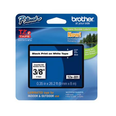 Tape - Brother - Tze-221 - 9mmx8mm - Black/White