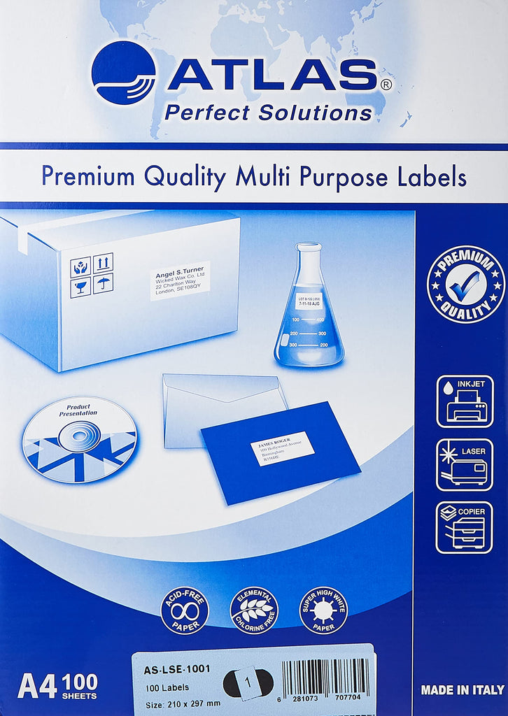 Self Adhesive - Label - A4 - 1up - Atlas