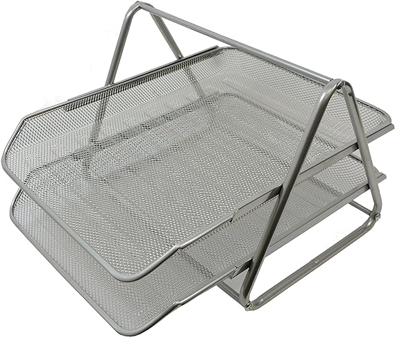 Tray - 2 Tier - Metal - Foska -  HY62002 - Silver