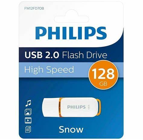 Flash Drive - 128GB - Philips - Snow - 2.0