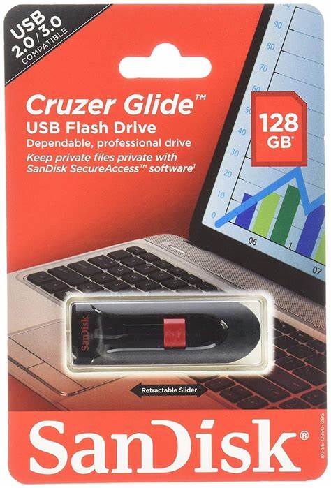 Flash Drive - 128GB - SanDisk - 3.0 - Cruzer Glide