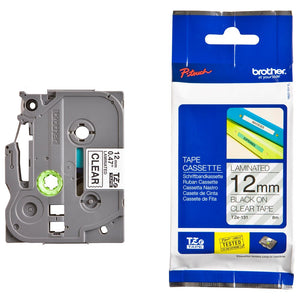 Tape - Brother - 12mm - Black/Clear - Tze-131