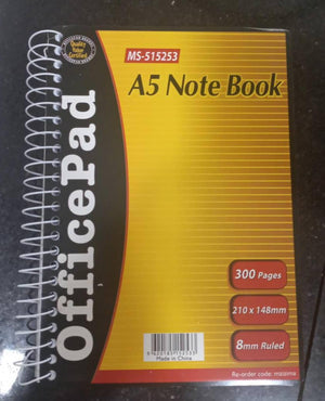 Note Book - Spiral - A5 - Office Mate - 300pages