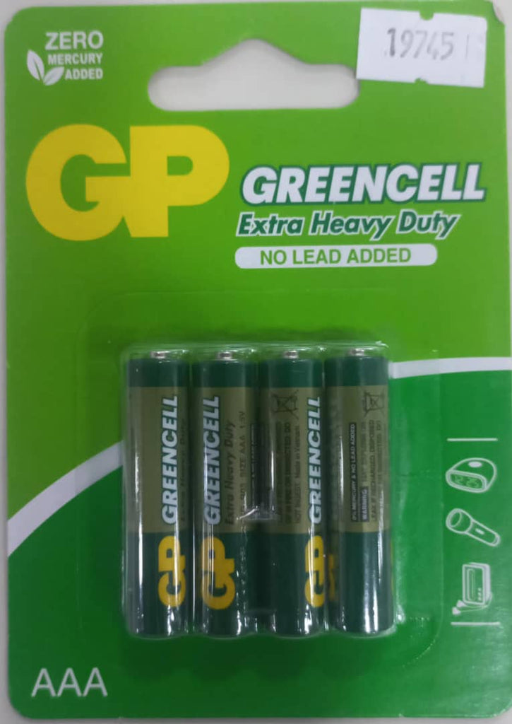 Battery - AAA - GP - Greencell - 4pcs-Blister Card