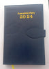 Diary - 2024 - A5-Good Quality With Button - Blue