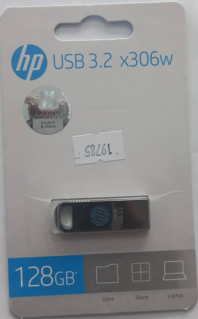 Flash Drive - 128GB - HP - Metal - x306w - 3.2