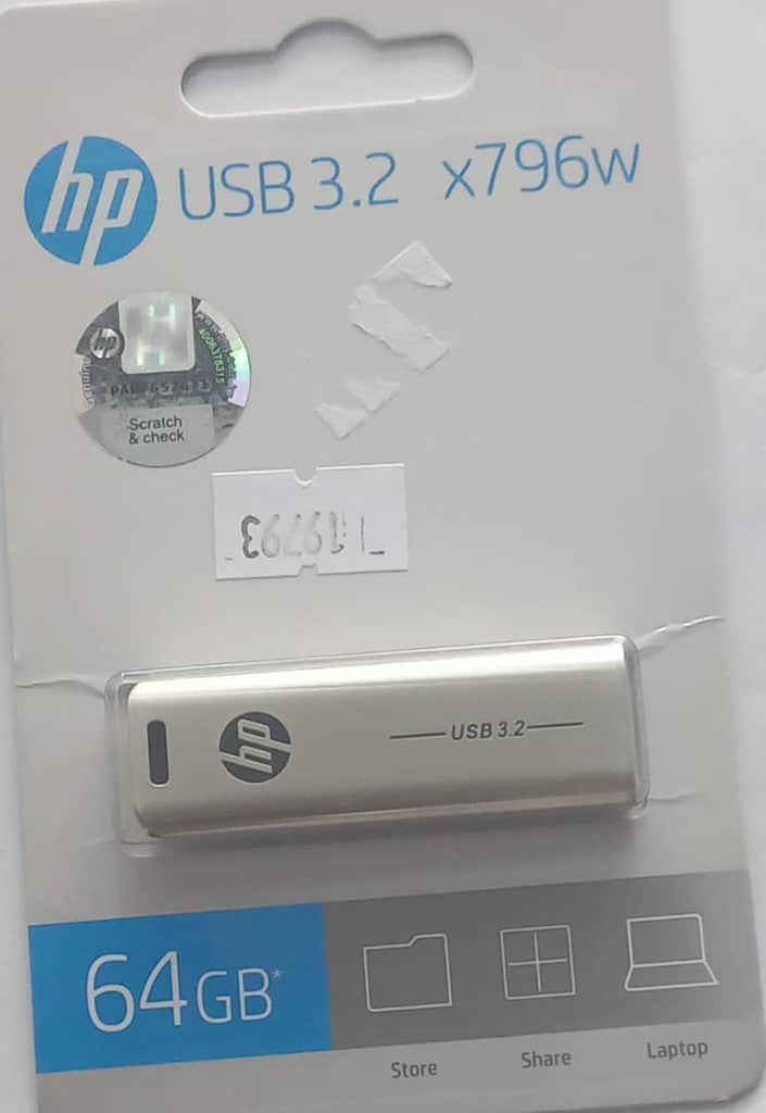 Flash Drive - 64GB - HP - Metal - x796w - 3.2