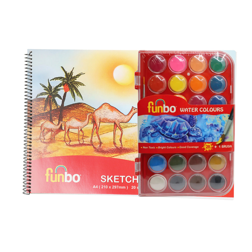 Water Color - Funbo - 28 Colour + 1 Brush - FO-WCC-28
