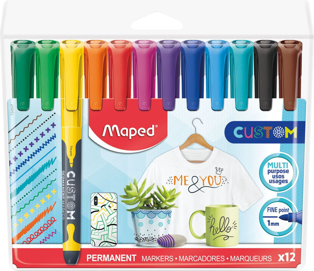 Marker Pen - Permanent - 12pc - Maped - MD-734547