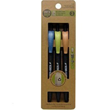 Ball Pen - Onyx Green - Blue - Retractable - 3pcs