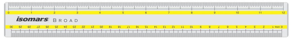 Ruler - 12'' - Isomars - Plastic - Broad - Art#Y12