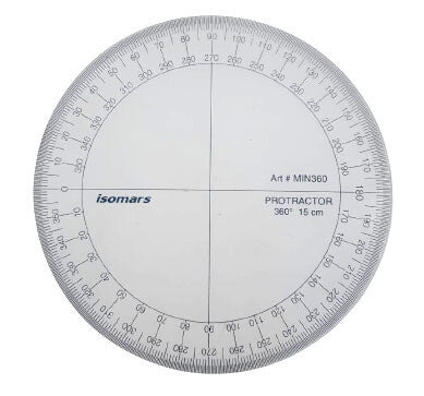 Protractor - 6" - Circular - Isomars - 15cm