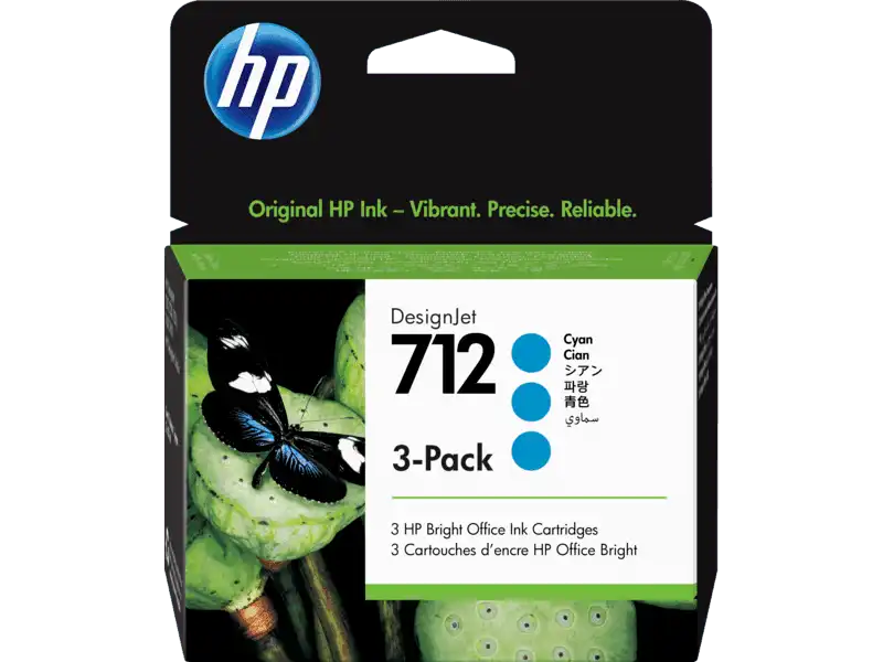 Cartridge - HP - 712 - Cyan - (3 Pack) - 3ED77A