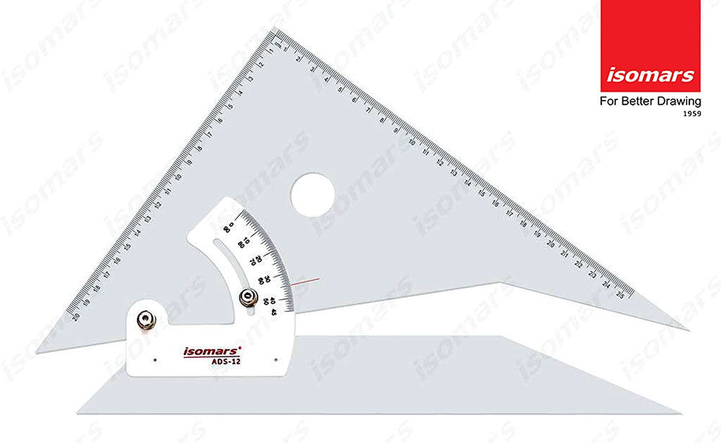 Protractor - 30cm - Set Square - Isomars
