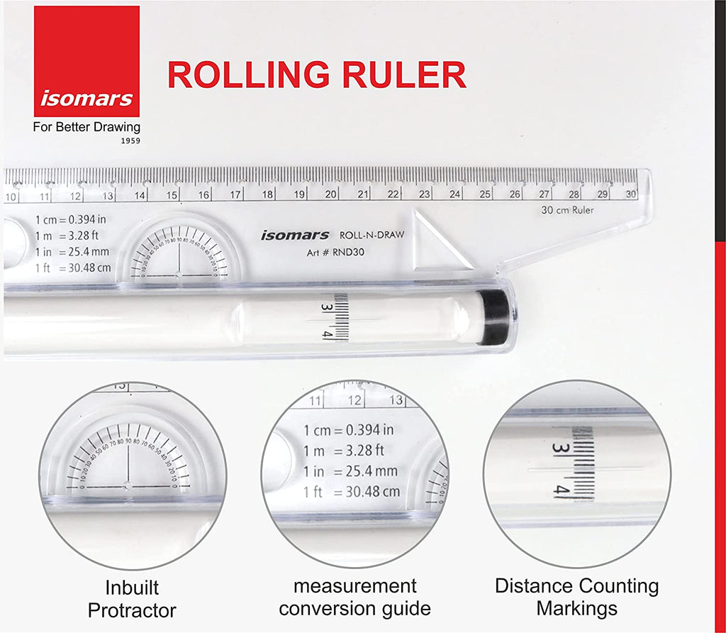 Ruler - 12'' - Isomars - Folding - Art#FDR30