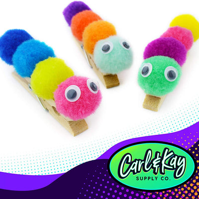 Crafty - Pom Pom - 15mm - 60pc - Mix Colour