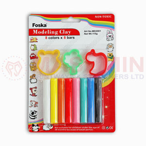 Clay - Moulding - 8 Color - 115gms -Foska - MD2001