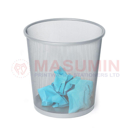 Dustbin - Metal - Medium - Foska - Silver -HY65002