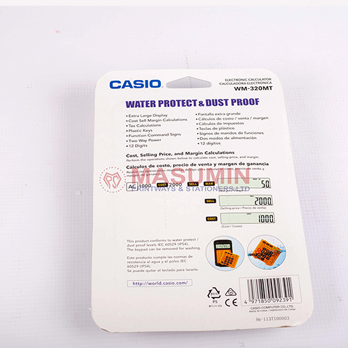Calculator - Casio - WM-320MT - 12 Digit - Masuminprintways