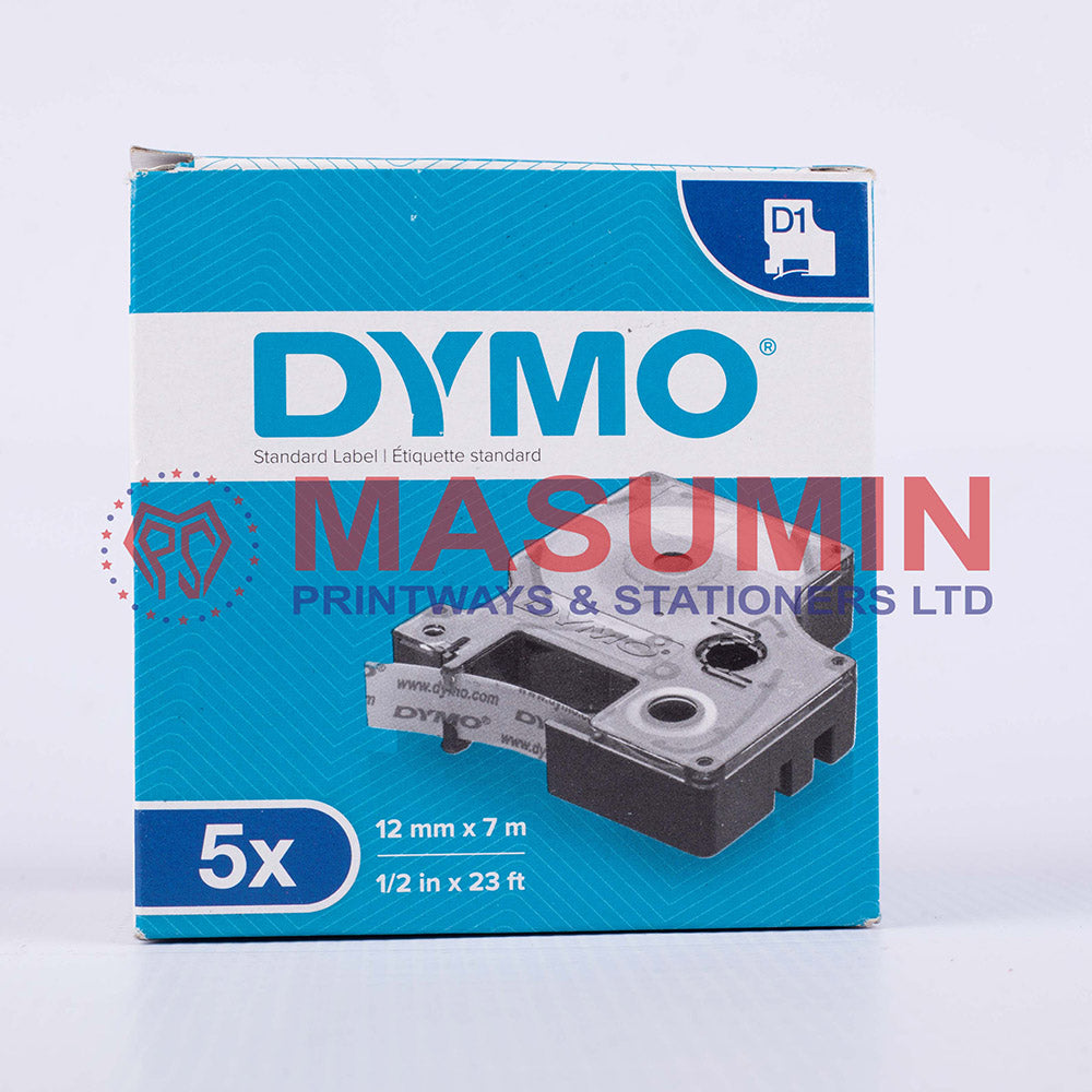 Tape - Dymo - 12mmX7m - Black/White - D1