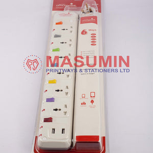 Cable - Extension - 6 - Socket - Surge Protector