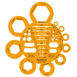 Stencil - Bolt Template - Isomars - Art#1894M