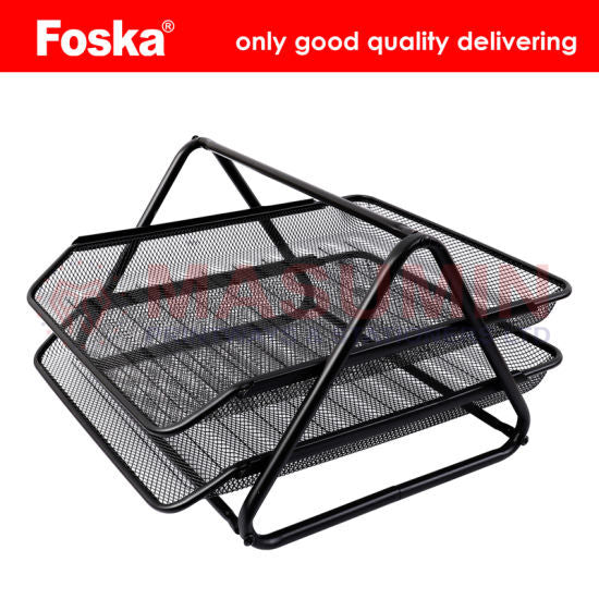 Tray - 2 Tier - Metal - Foska -  HY62002 - Black