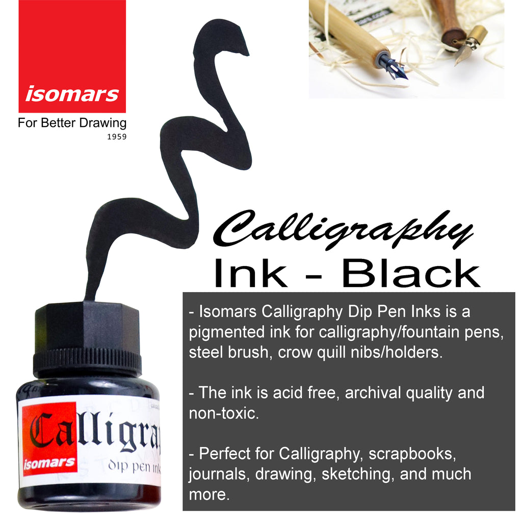 Calligraphy Ink - Black - Isomars - 35ml
