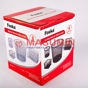 Desk Organizer - Metal - 4 Pc Set - Mesh – Foska