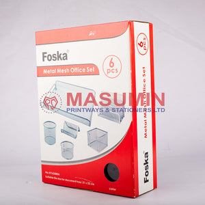 Desk Organizer - Metal - 6 Pc Set - Mesh - Foska