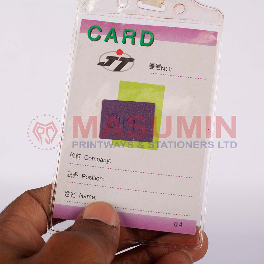 ID card holder transparent with clip JT-114