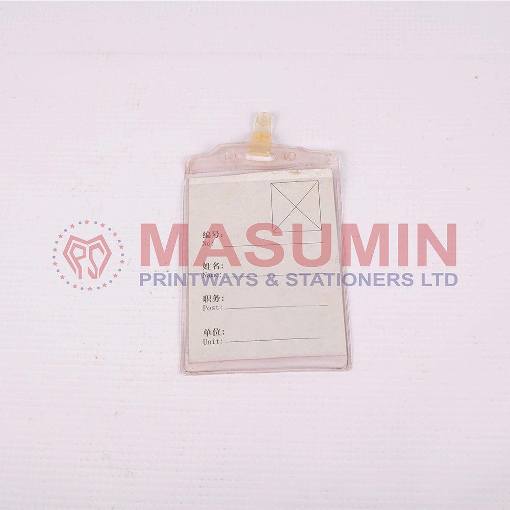 ID card holder transparent with clip JT-114