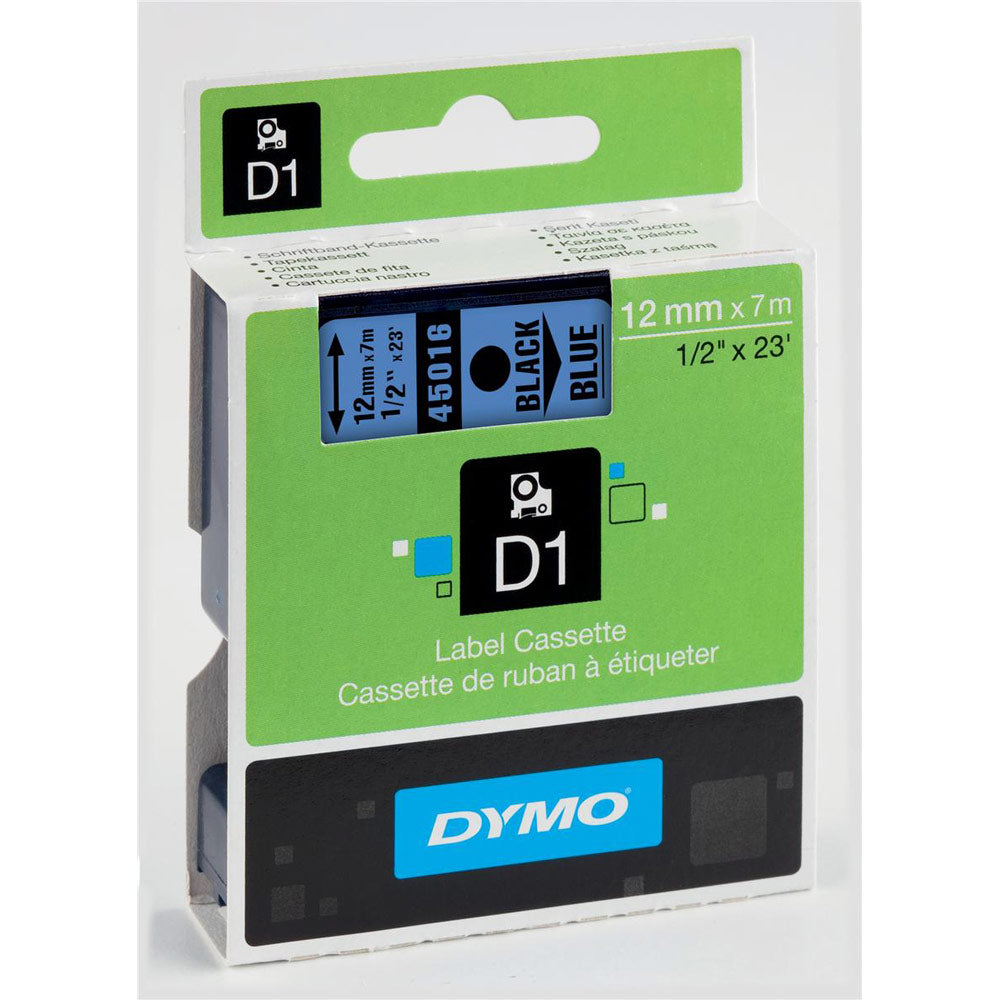 Tape - Dymo - 12mmX7m - Black/Blue - D1